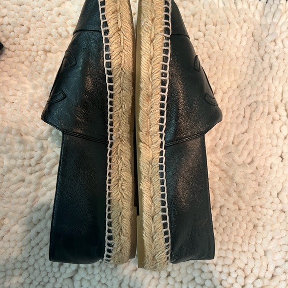 WORN ONCE- Excellent condition  Leather espadrilles. Black - Picture 3 of 6
